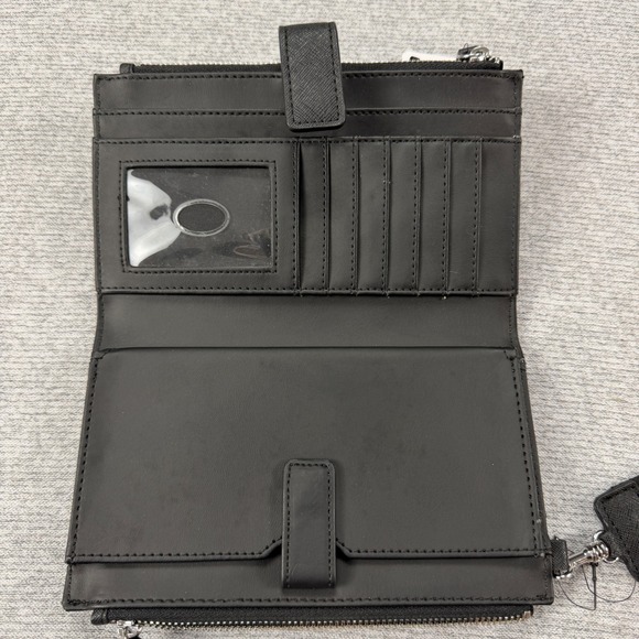 Guess Sandria SLG Black Saffiano Logo Wristlet Wallet F9375157 New - Picture 4 of 12